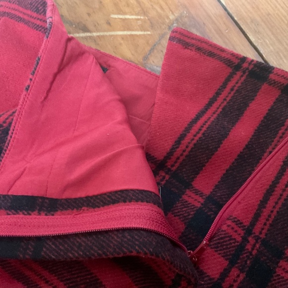 Wool Blend Faux Wrap Plaid Skirt Women's Size 8 - Picture 11 of 12